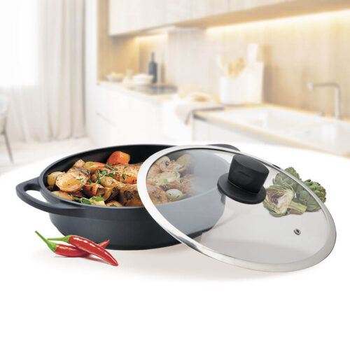 Tigaie adinca cu capac Shallow 28cm 3.8L Maestro Mr-4328S / Глубокая сковорода с крышкой 28 см 3,8 л